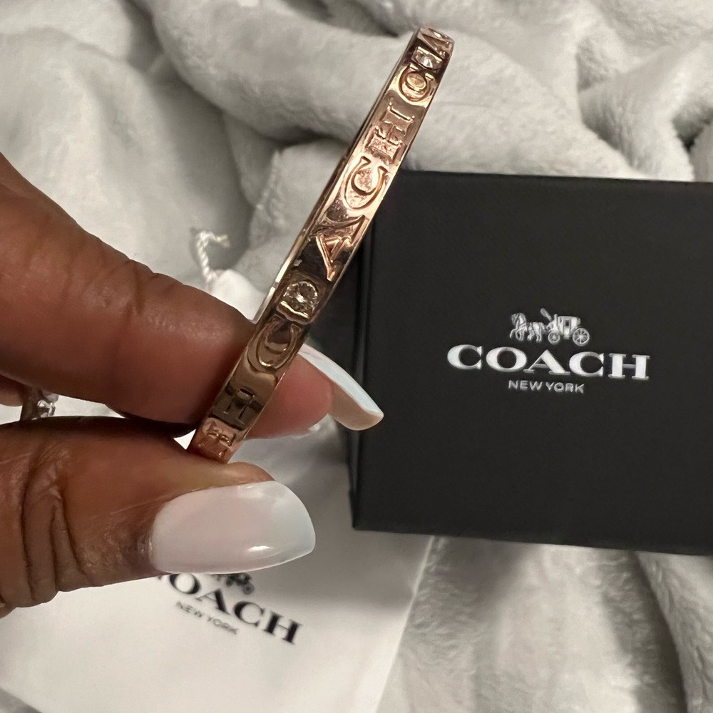 Coach Rose Gold Gem Bracelet Bangle
